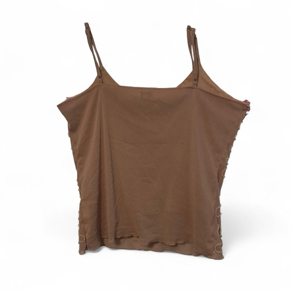 Vintage Y2K Beige Tan Butter Sequin Tank Top size Medium - Picture 2 of 7